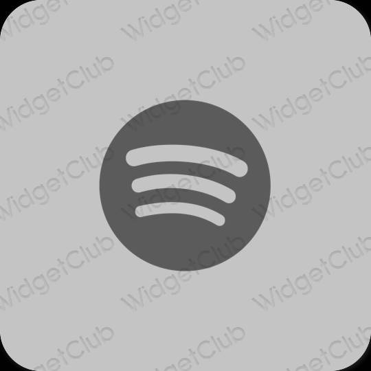 Estetyka szary Spotify ikony aplikacji
