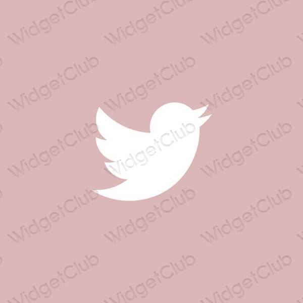 Estetisk rosa Twitter app ikoner