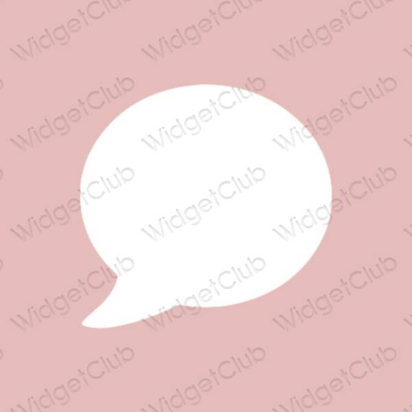 Esztétika pasztell rózsaszín Messages alkalmazás ikonok