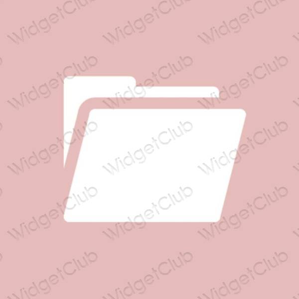 Естетски пастелно розе Files иконе апликација