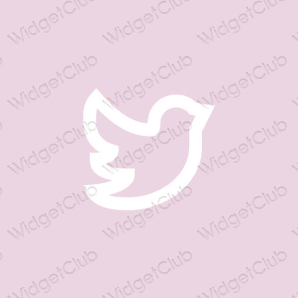 Estetis ungu Twitter ikon aplikasi