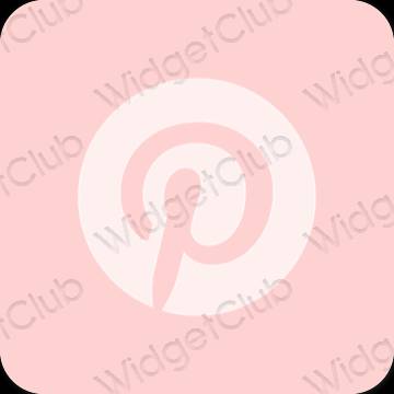 Esteetiline roosa Pinterest rakenduste ikoonid