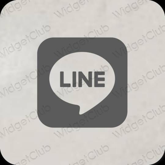 Esztétika szürke LINE alkalmazás ikonok