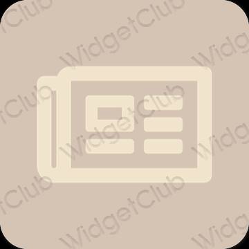 Stijlvol beige Books app-pictogrammen