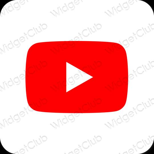 Estetik merah Youtube ikon aplikasi