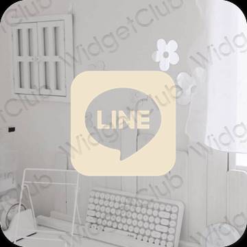 Aesthetic beige LINE app icons