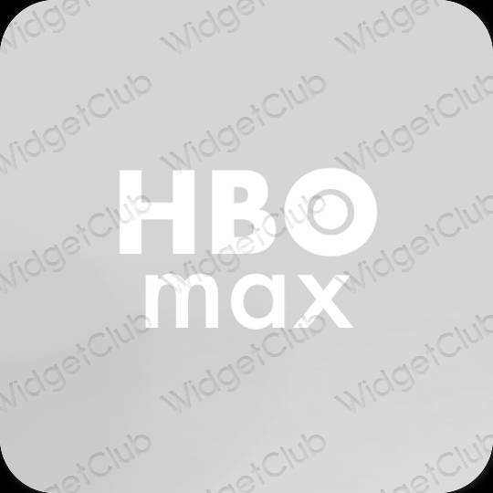 Estetinis pilka HBO MAX programėlių piktogramos