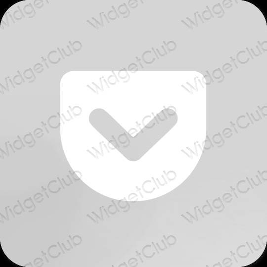 Stijlvol grijs Pocket app-pictogrammen