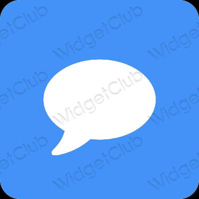 Estetik mavi Messages uygulama simgeleri