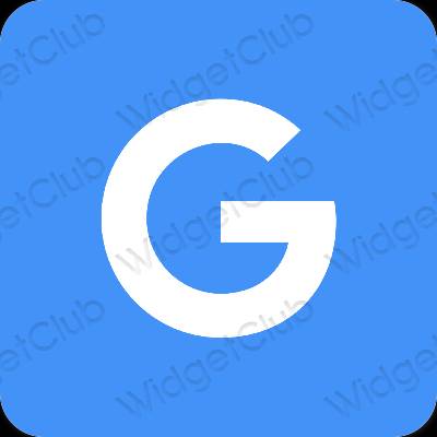Estetik neon mavi Google proqram nişanları