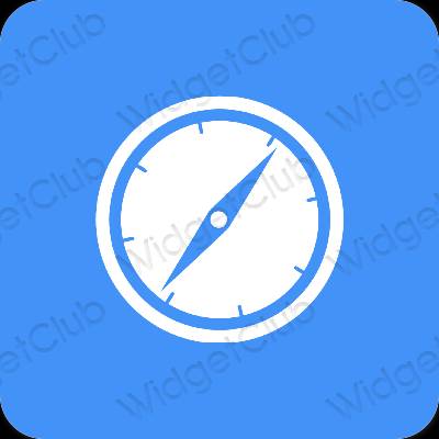 Stijlvol neonblauw Safari app-pictogrammen