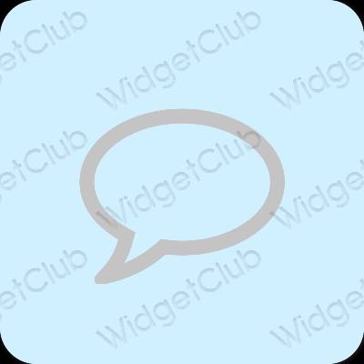 Estetski pastelno plava Messages ikone aplikacija