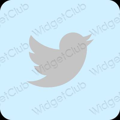 אֶסתֵטִי כחול פסטל Twitter סמלי אפליקציה