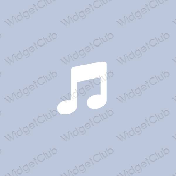 Esthétique bleu pastel LINE MUSIC icônes d'application