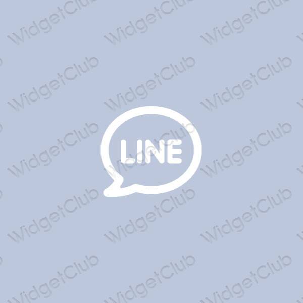 សោភ័ណ ពណ៌ខៀវ pastel LINE រូបតំណាងកម្មវិធី