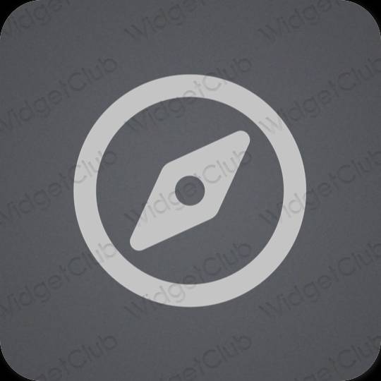 Estetické sivá Safari ikony aplikácií