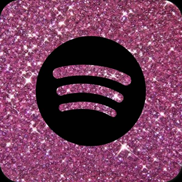 Estético Preto Spotify ícones de aplicativos