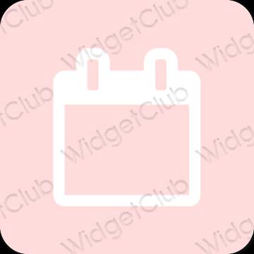 Estetyka różowy Calendar ikony aplikacji