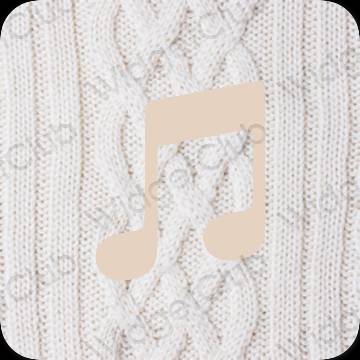 Aesthetic beige Apple Music app icons