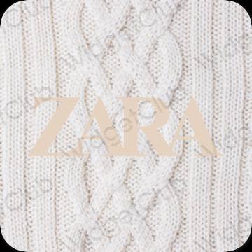 زیبایی شناسی رنگ بژ ZARA آیکون های برنامه