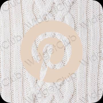 Aesthetic beige Pinterest app icons