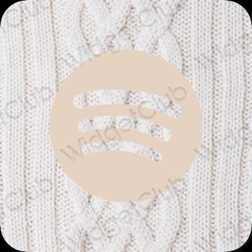 زیبایی شناسی رنگ بژ Spotify آیکون های برنامه