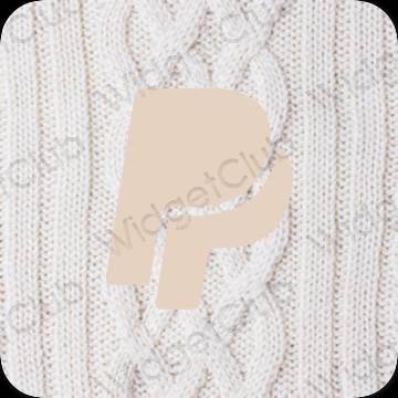 Aesthetic beige Paypal app icons