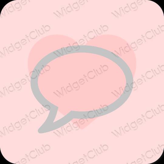 Esztétika rózsaszín Messages alkalmazás ikonok