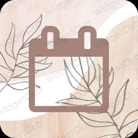 Æstetisk Brun Calendar app ikoner