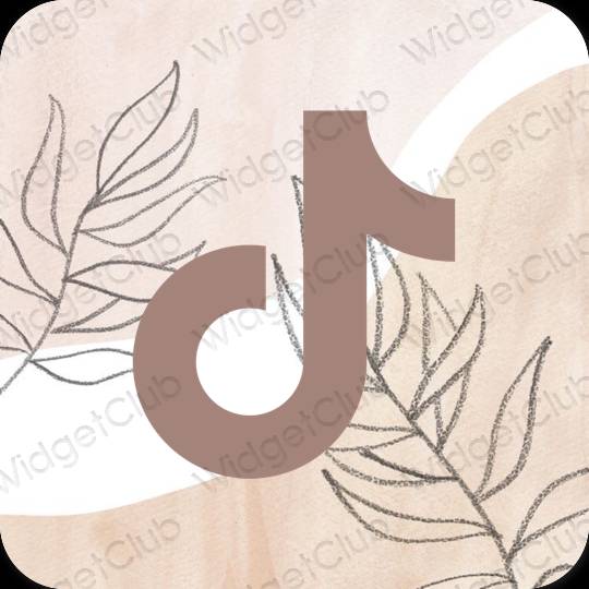 Естетичен кафяво TikTok икони на приложения
