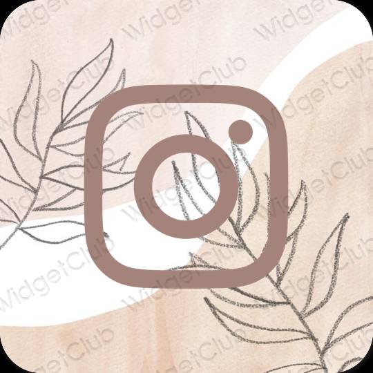 Estetisk brun Instagram app ikoner
