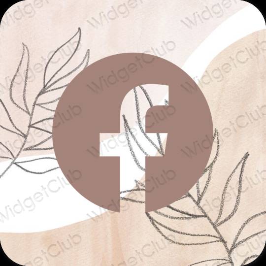 Stijlvol bruin Facebook app-pictogrammen