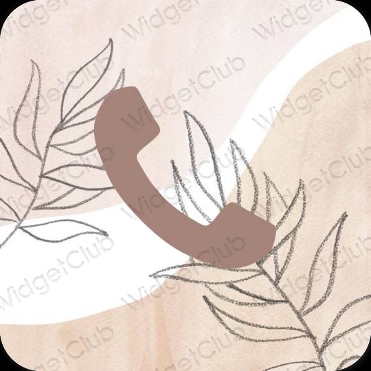 Estetski smeđa Phone ikone aplikacija
