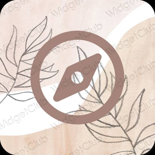 Esthétique brun Safari icônes d'application