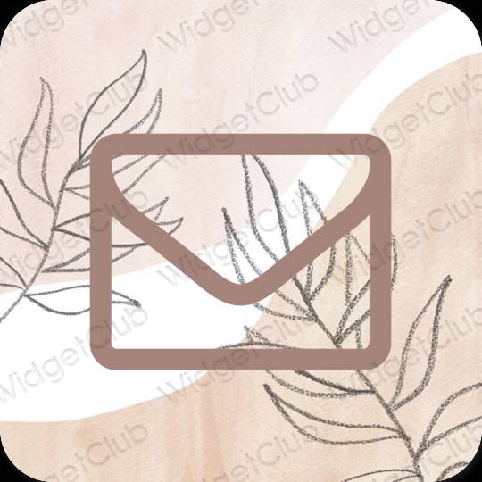Estético marrón Mail iconos de aplicaciones