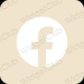 Aesthetic beige Facebook app icons