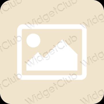 Estético beige Photos iconos de aplicaciones