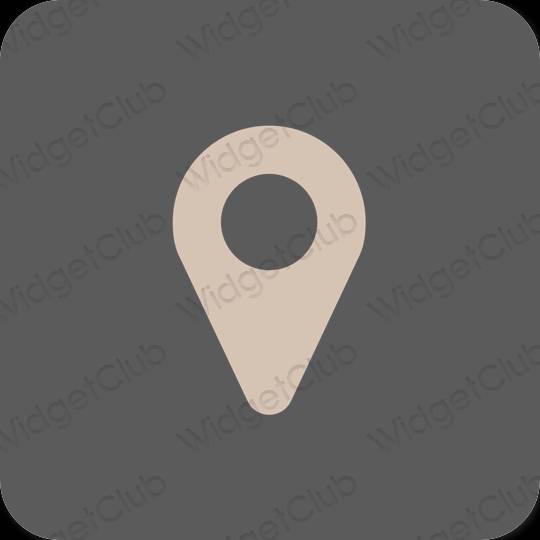 Estetski siva Map ikone aplikacija
