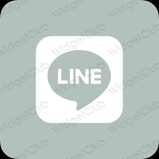 Aesthetic green LINE app icons