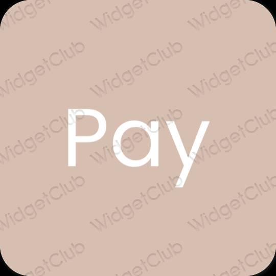 Esztétika bézs PayPay alkalmazás ikonok