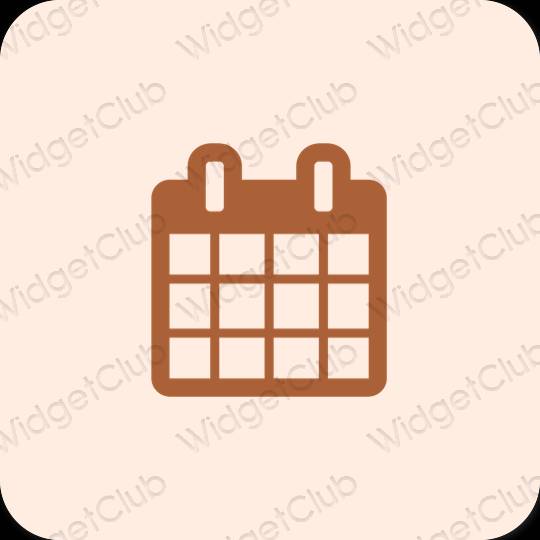 Esztétika bézs Calendar alkalmazás ikonok