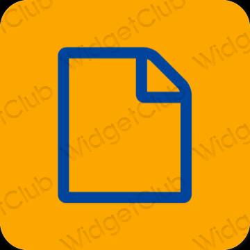 Esztétika narancssárga Files alkalmazás ikonok