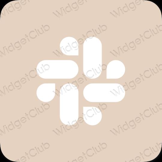Aesthetic beige Slack app icons