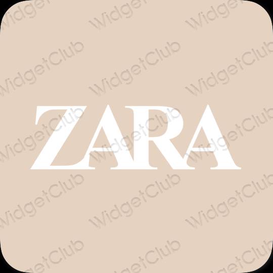 زیبایی شناسی رنگ بژ ZARA آیکون های برنامه