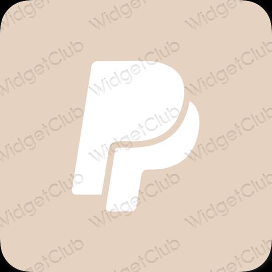 Aesthetic beige Paypal app icons