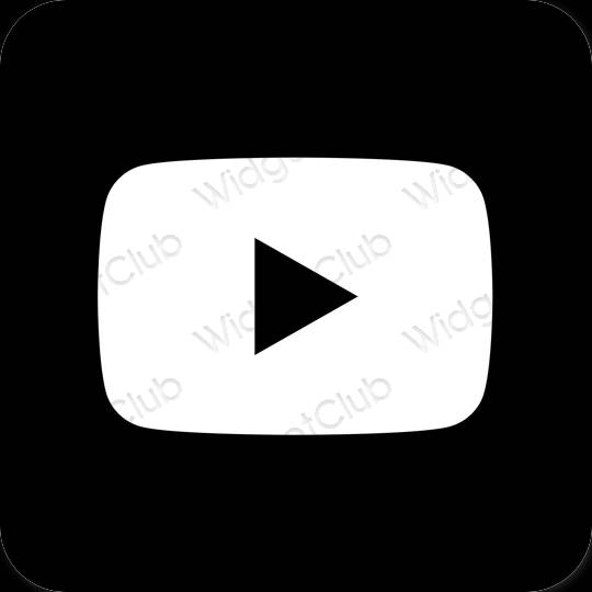 Estetic negru Youtube pictogramele aplicației