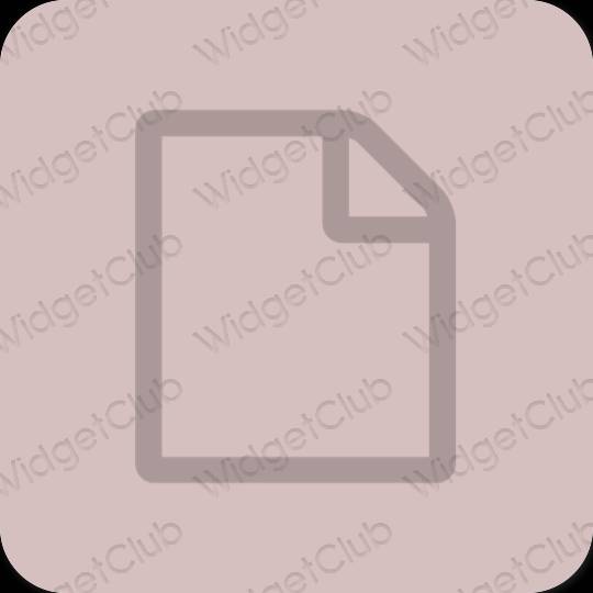 Естетичен розово Notes икони на приложения