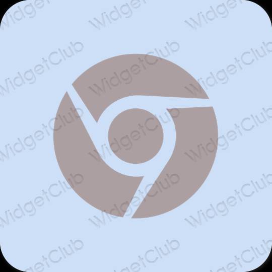 Aesthetic pastel blue Chrome app icons