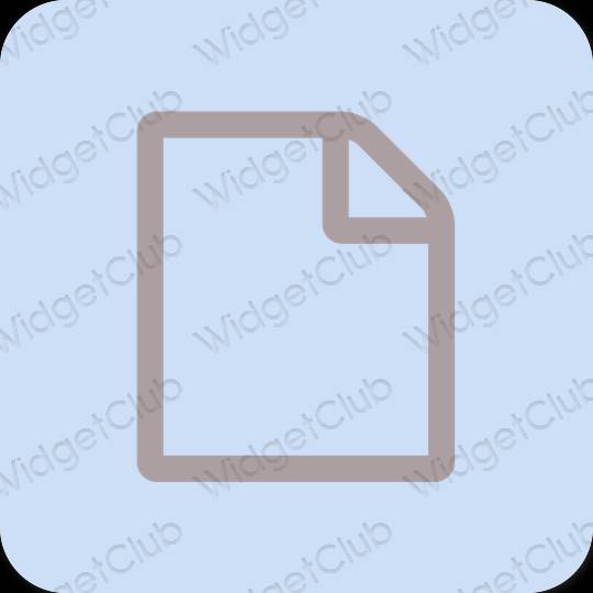 Estetyka pastelowy niebieski Notes ikony aplikacji