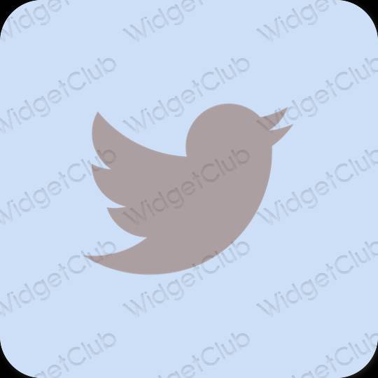 Estético azul pastel Twitter iconos de aplicaciones